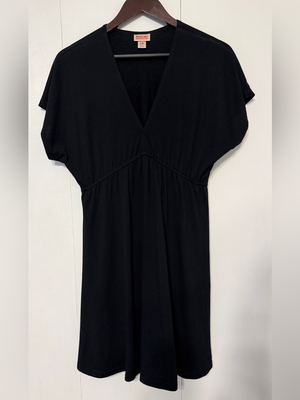 Mossimo Black Mini Dress V-Neck Cap Sleeve Size M